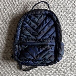 Laundry by Shelli Segal Quilted Backpack – Blue Camo / Puffer Style